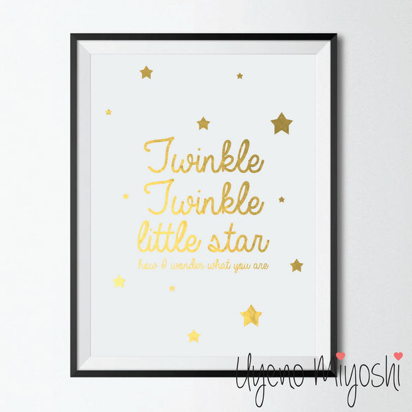 Twinkle Twinkle Little Star Gold Foil Print – Uyeno Miyoshi