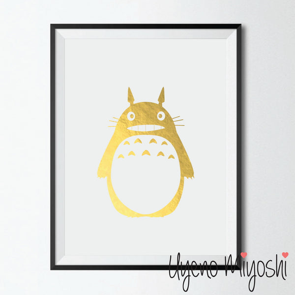 Totoro Gold Foil Print – Uyeno Miyoshi