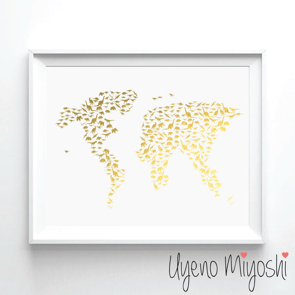 World Map - Dinosaur