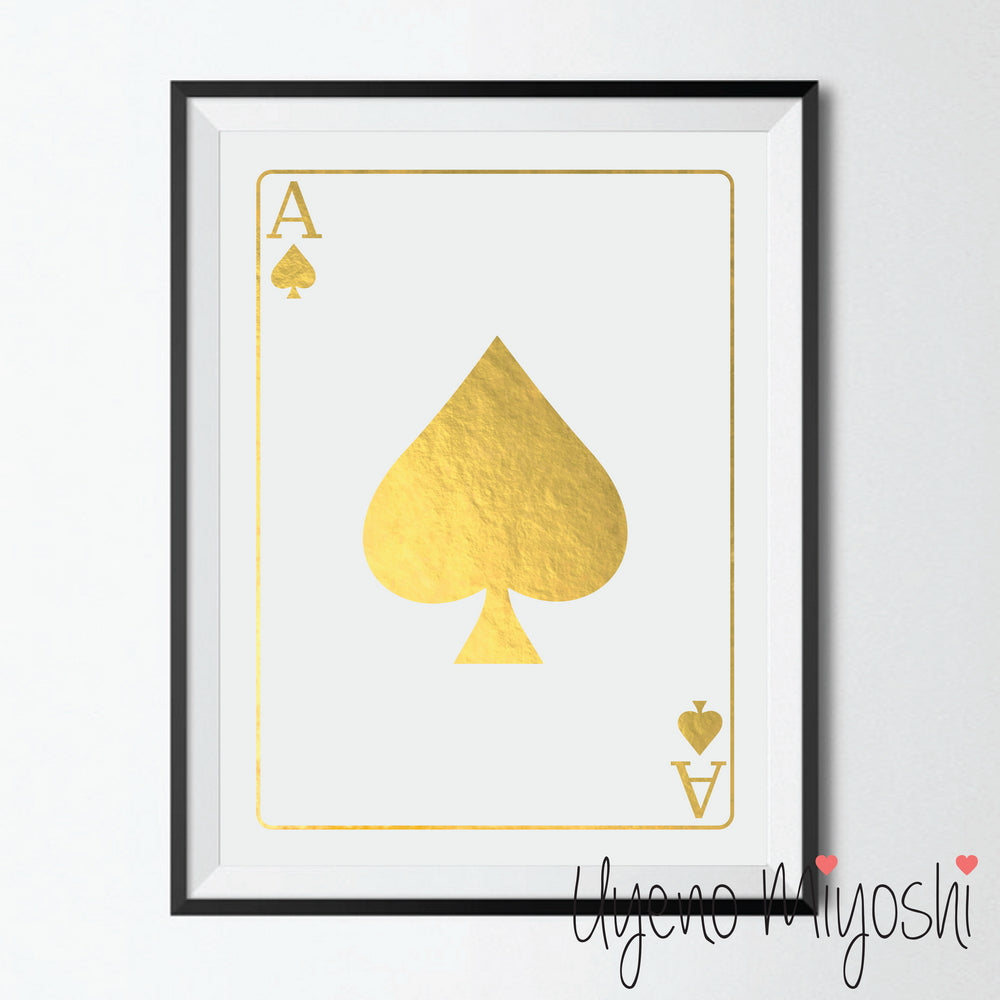 Ace of Spades Gold Foil Print – Uyeno Miyoshi