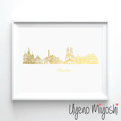 Barcelona Skyline Sketch