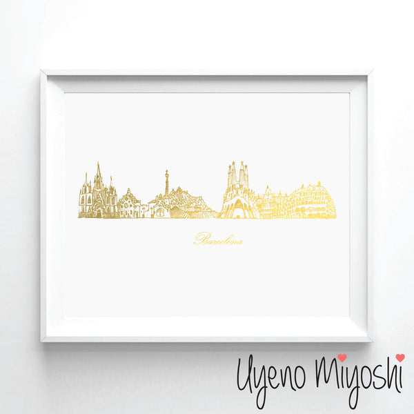 Barcelona Skyline Sketch