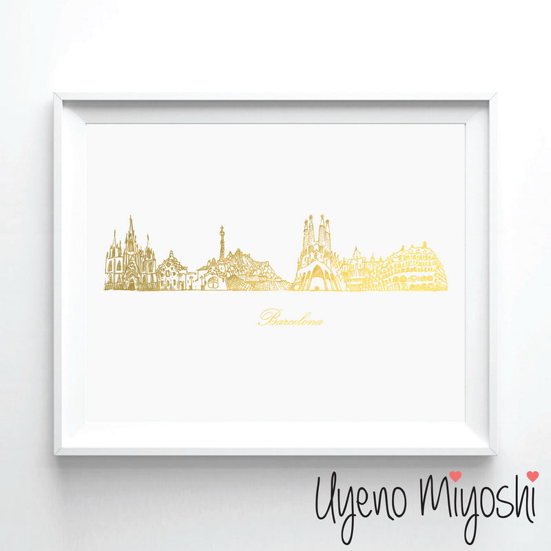 Barcelona Skyline Sketch