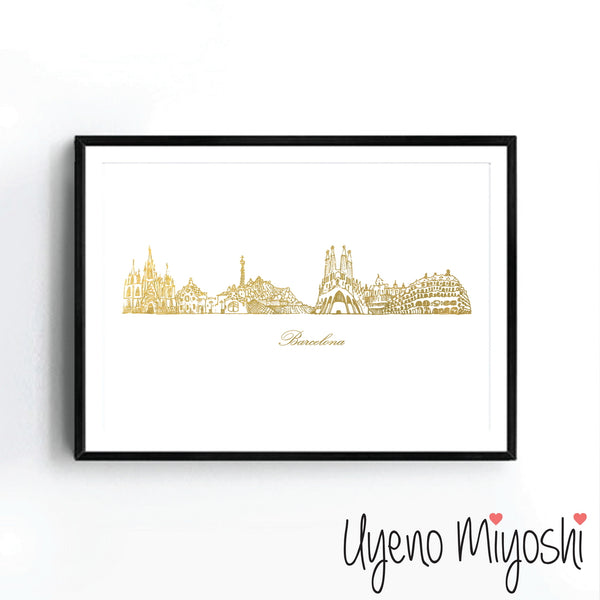 Barcelona Skyline Sketch