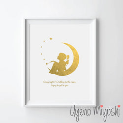 Girl Talking with Moon