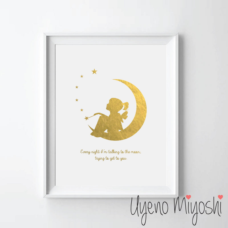 Girl Talking with Moon