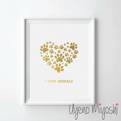 Love - I Love Animals Dog Paw Heart