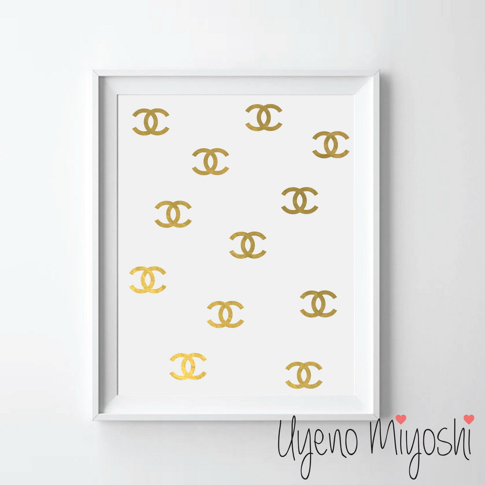 coco chanel wall art gold