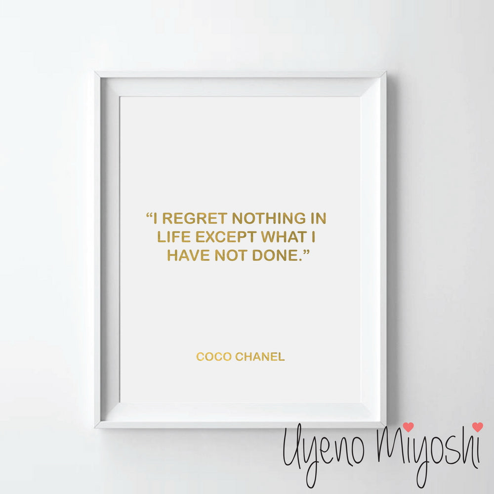 Coco Chanel Quote Gold Foil Print – Uyeno Miyoshi