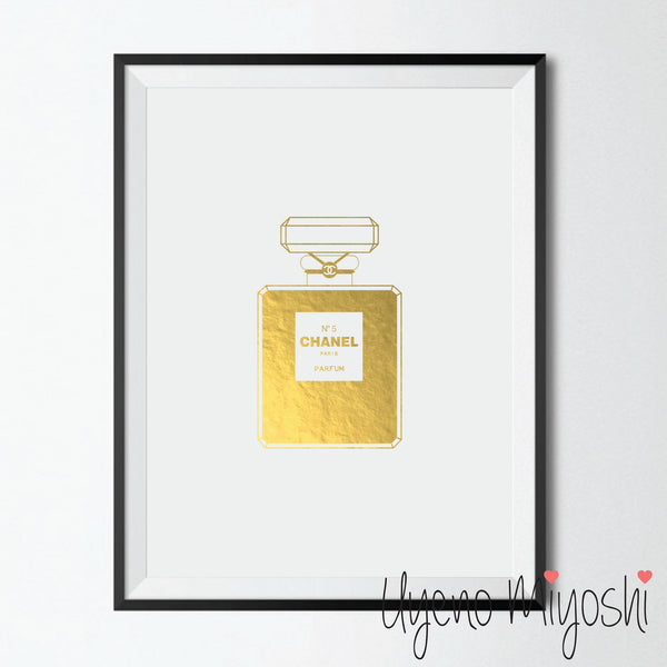 CoCo Chanel N5 Chanel Paris Parfum Gold Foil Print – Uyeno Miyoshi