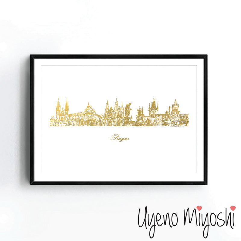 Prague Skyline Sketch