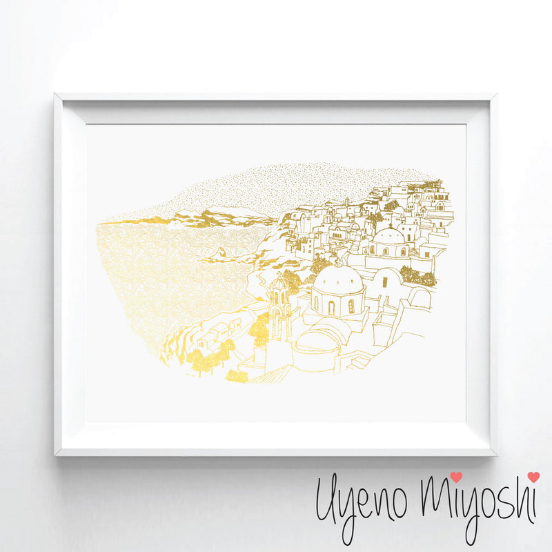 Santorini City Sketch