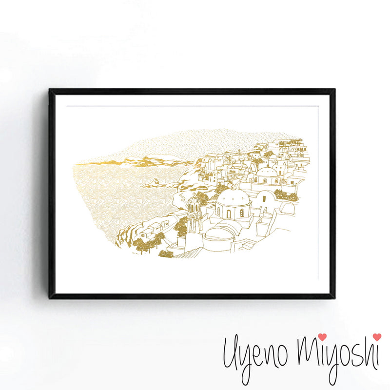 Santorini City Sketch
