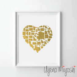 Heart VIII - USA States Map
