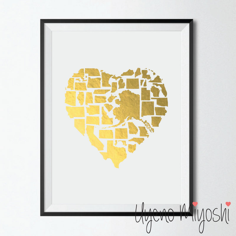 Heart VIII - USA States Map